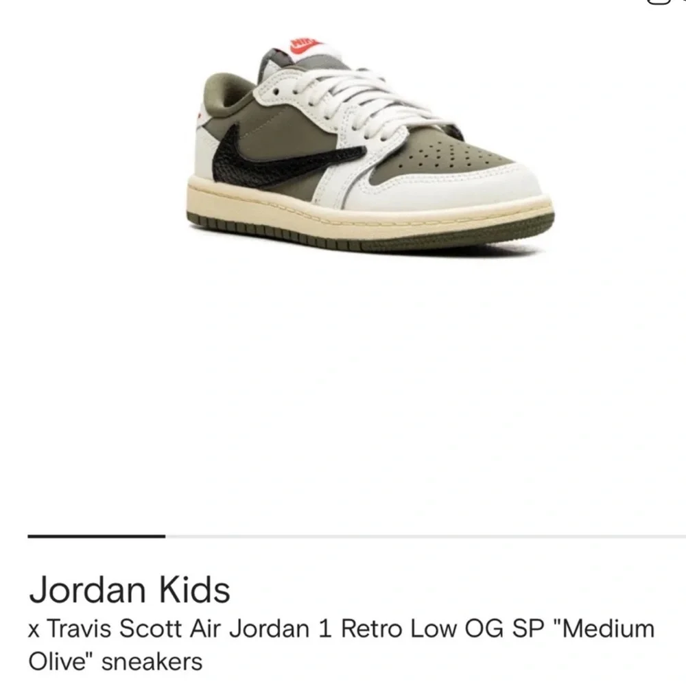 Jordan 1 Retro Low OG SP Travis Scott Nike Medium Olive Sz 11 BOY